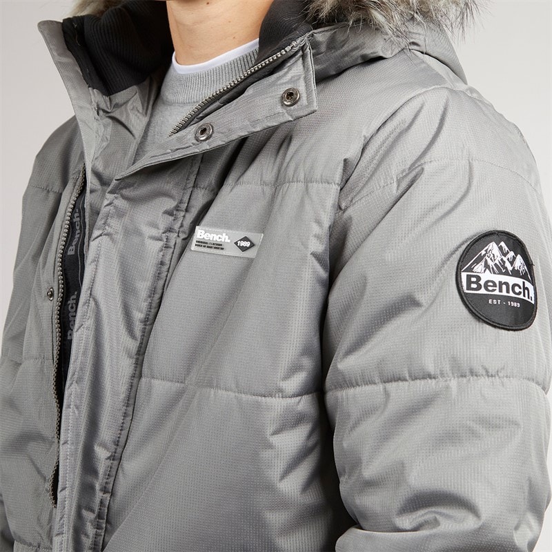 Bench Mens Koufax Padded Parka Steel Grey/Black - Image 3