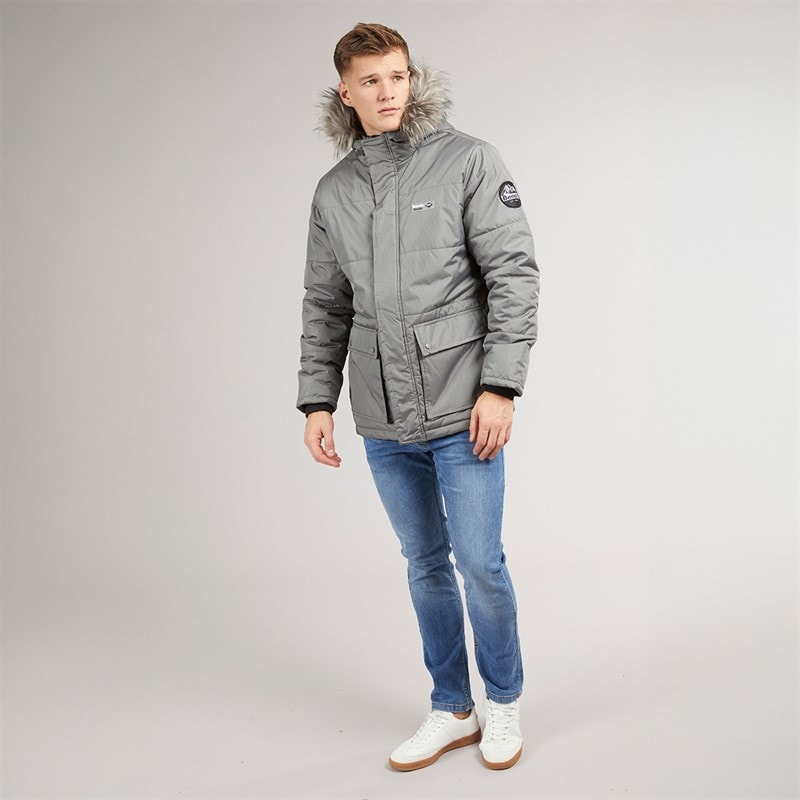Bench Mens Koufax Padded Parka Steel Grey/Black - Image 4