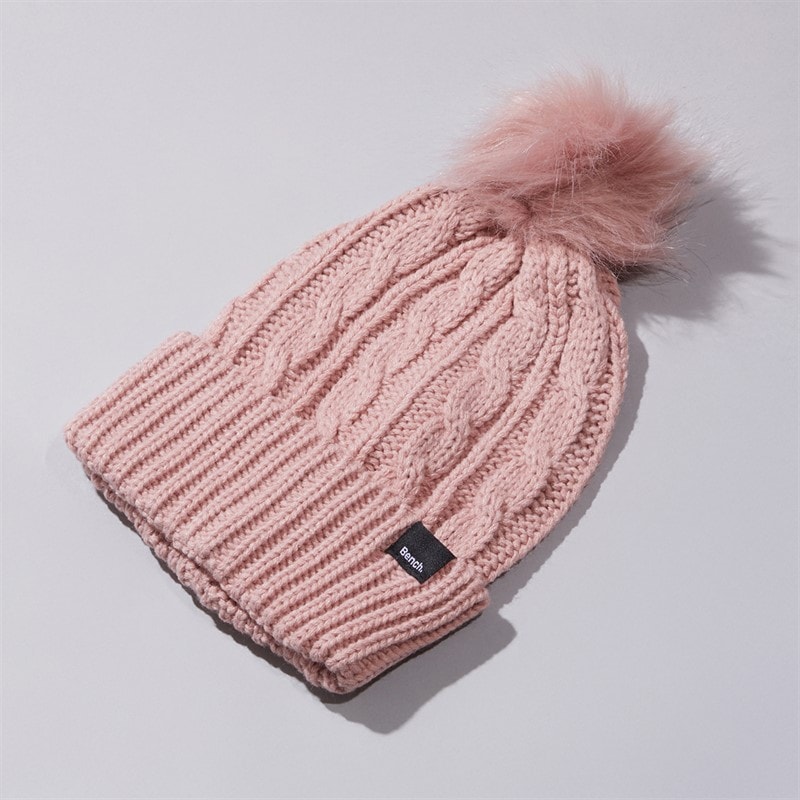 Bench Womens Ivanna Bobble Hat Dusty Pink - Image 1