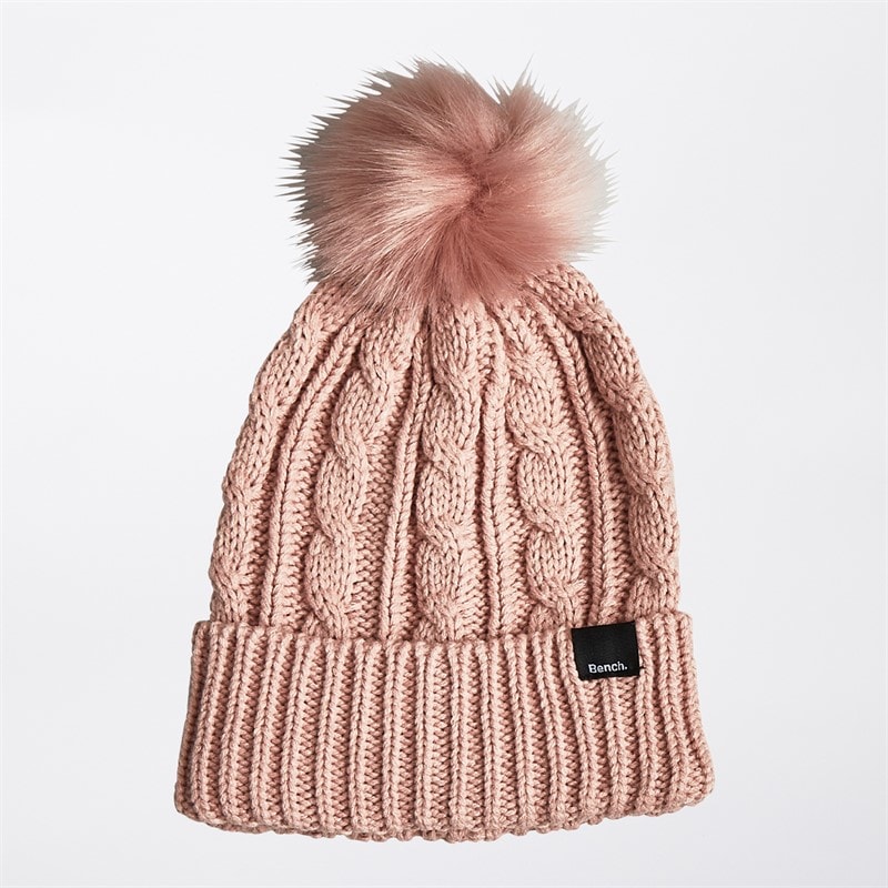 Bench Womens Ivanna Bobble Hat Dusty Pink - Image 4