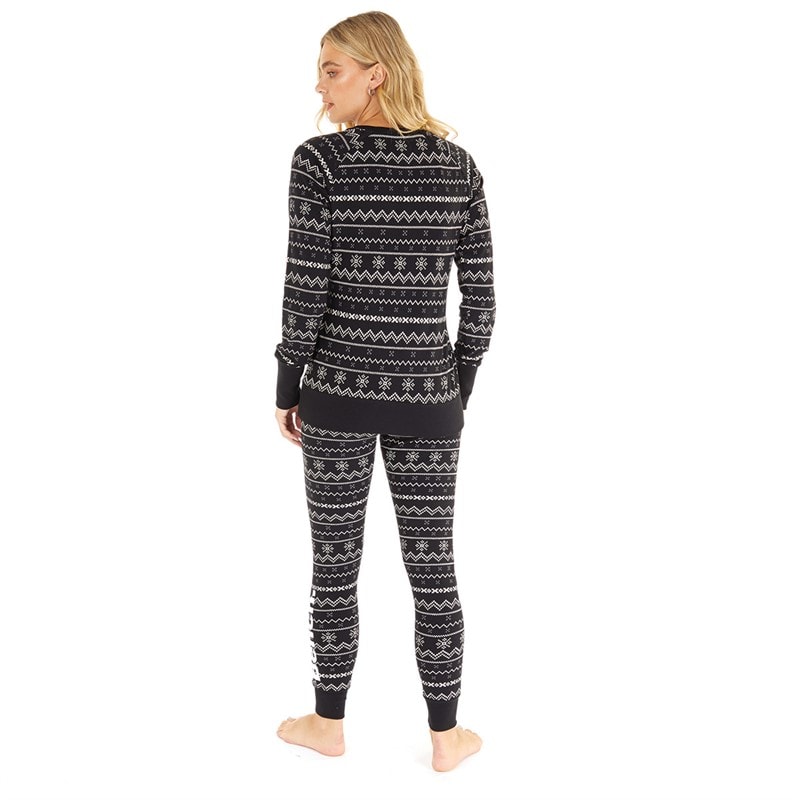 Bench Womens Soffi Loungewear Set Black Fairisle - Image 2