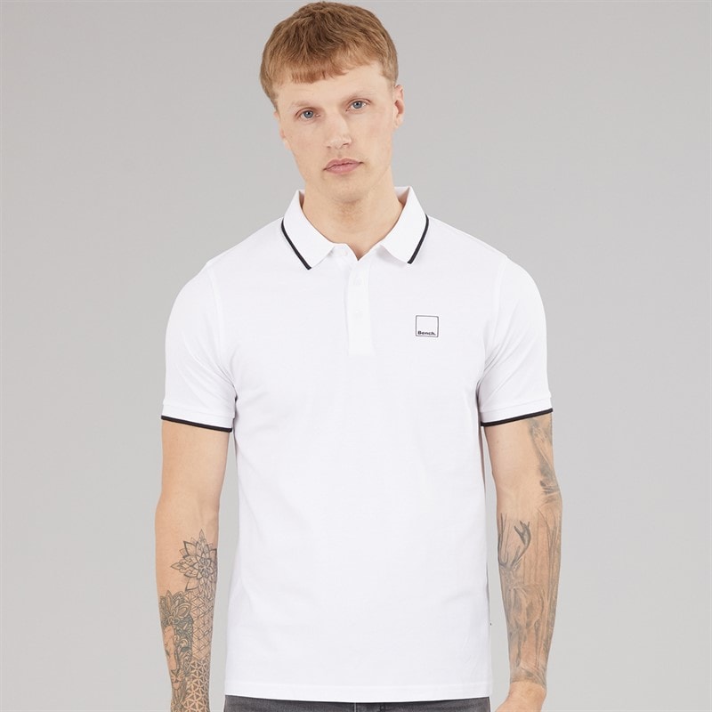 Bench Mens Mata Polo Shirt White - Image 1