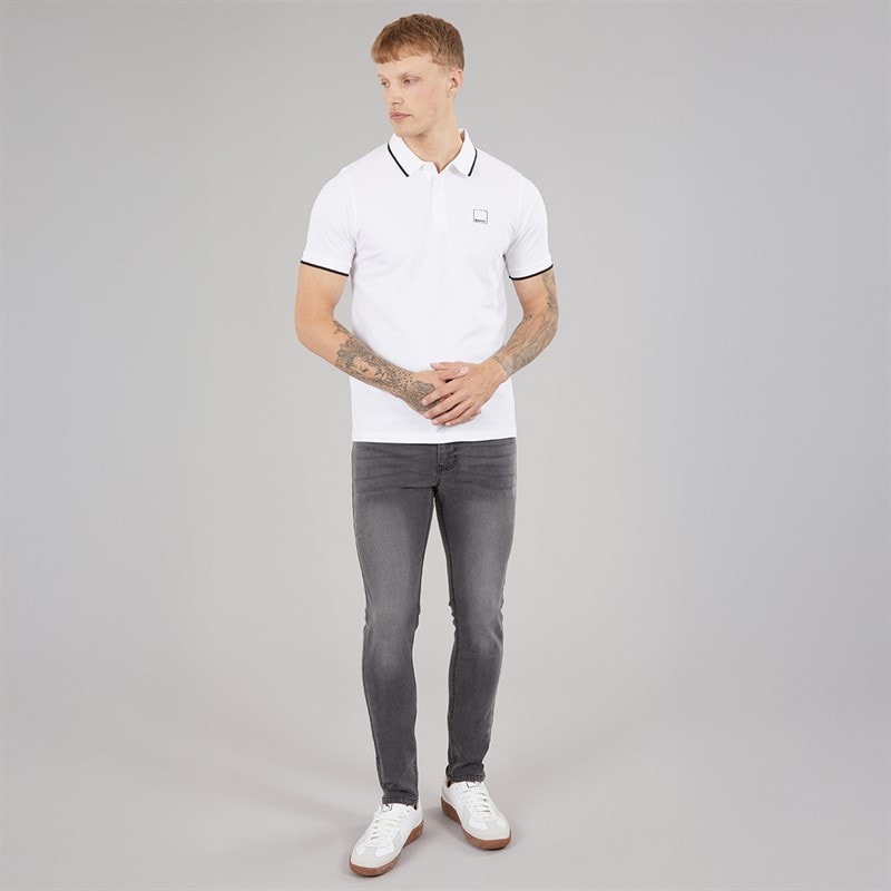 Bench Mens Mata Polo Shirt White - Image 4