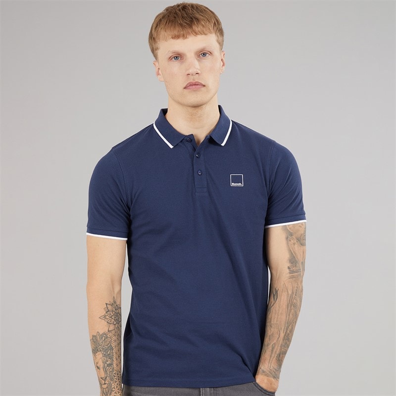 Bench Mens Mata Polo Shirt Navy - Image 3