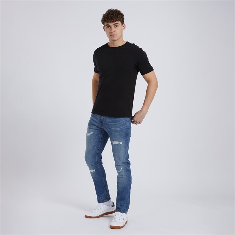 Bench Mens Relaxed Tapered Jeans Bright Blue - Image 3