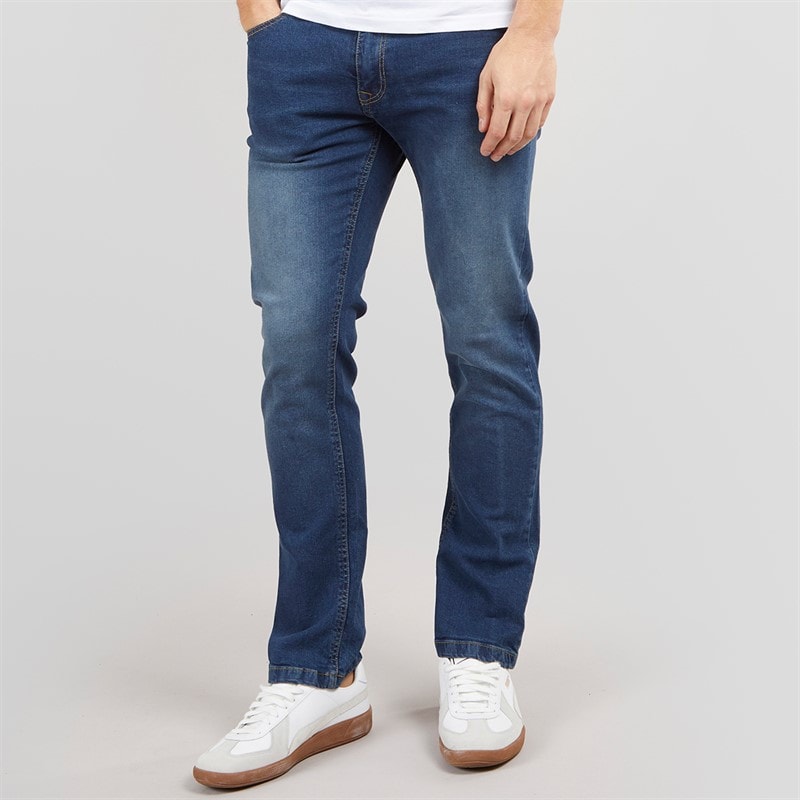 Bench Mens Stuart Straight Fit Jeans Dark Indigo Wash - Image 1