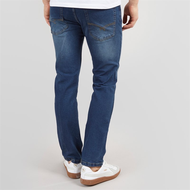 Bench Mens Stuart Straight Fit Jeans Dark Indigo Wash - Image 2