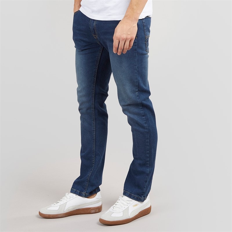 Bench Mens Stuart Straight Fit Jeans Dark Indigo Wash - Image 3
