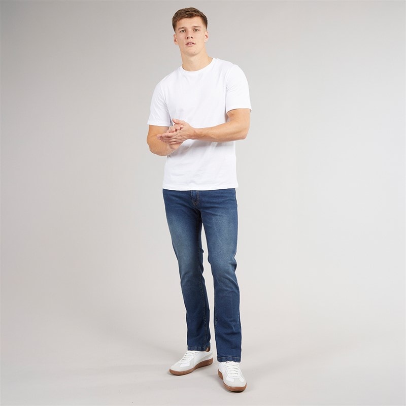 Bench Mens Stuart Straight Fit Jeans Dark Indigo Wash - Image 4