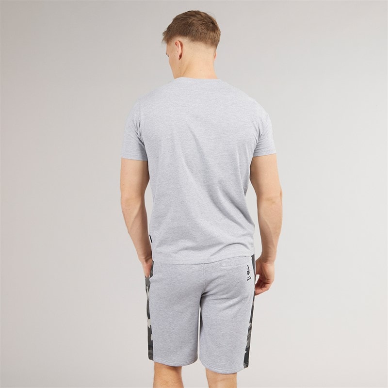Bench Mens Sanlo T-Shirt And Shorts Set Grey Marl - Image 2