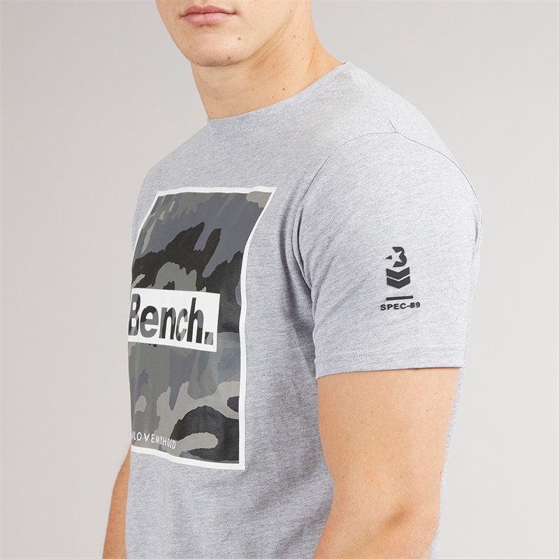 Bench Mens Sanlo T-Shirt And Shorts Set Grey Marl - Image 3