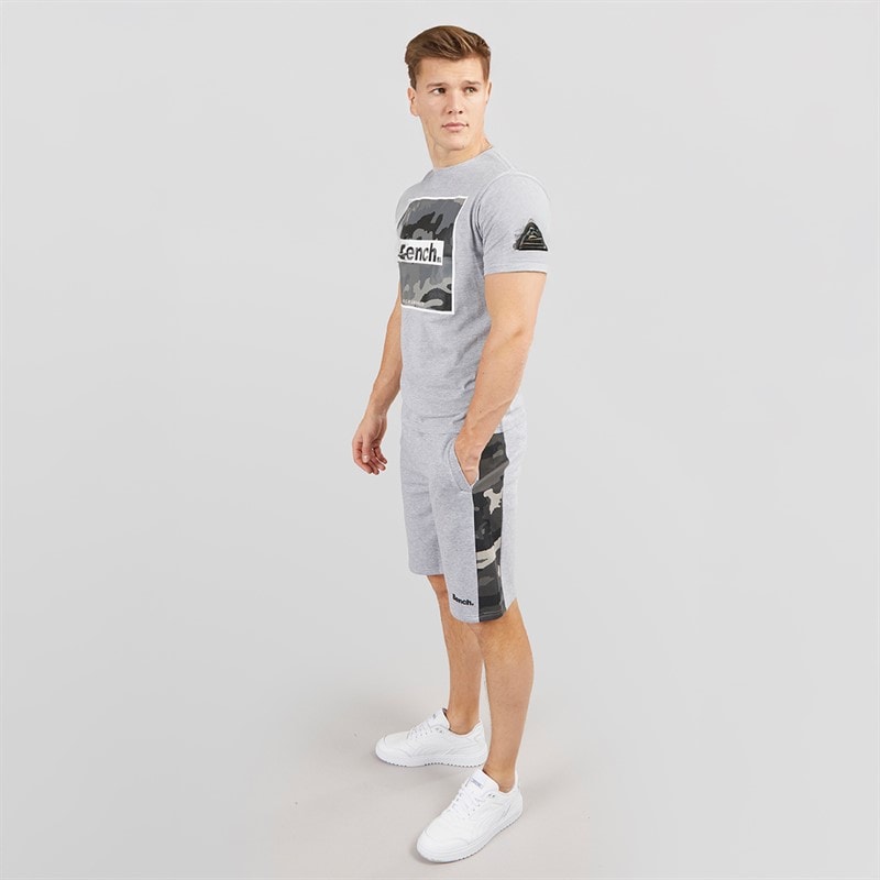 Bench Mens Sanlo T-Shirt And Shorts Set Grey Marl - Image 4