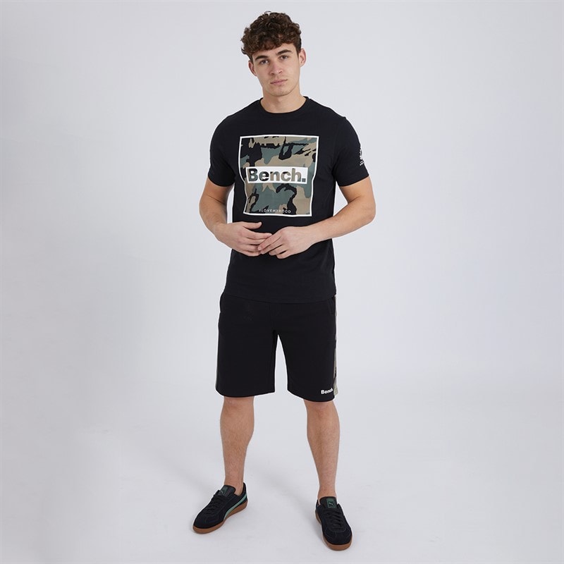 Bench Mens Sanlo T-Shirt And Shorts Set Black - Image 4