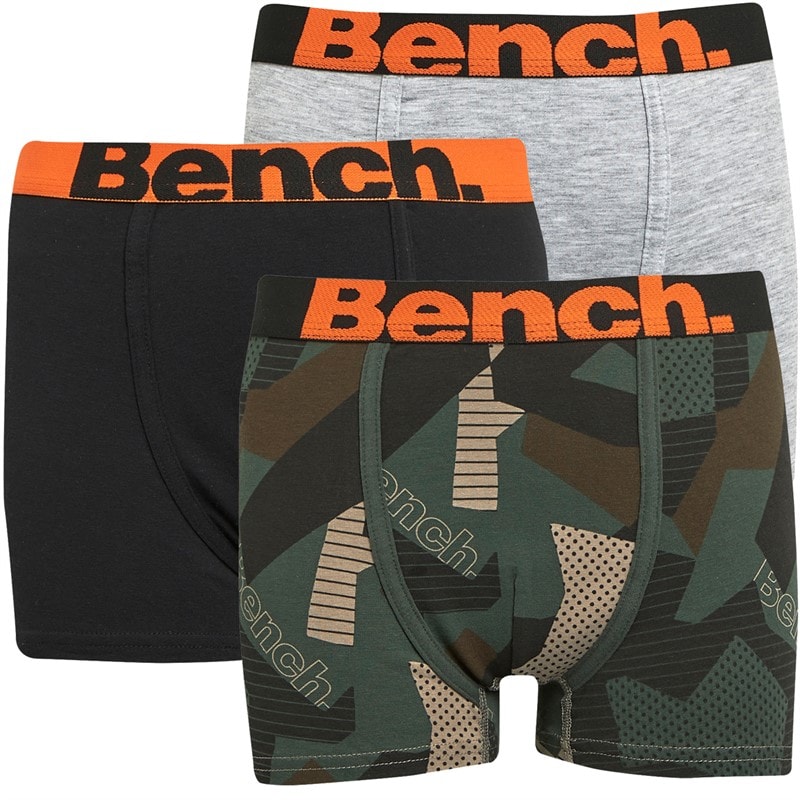 Bench Boys Didgers Three Pack Boxers Digi Camo/Black/Grey Marl - Image 1