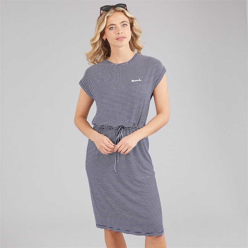 Bench Womens Zaina Beach Dress Navy/White Stripe - Image 1
