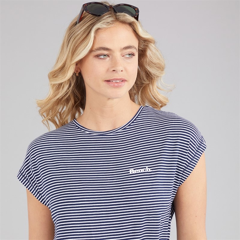 Bench Womens Zaina Beach Dress Navy/White Stripe - Image 3