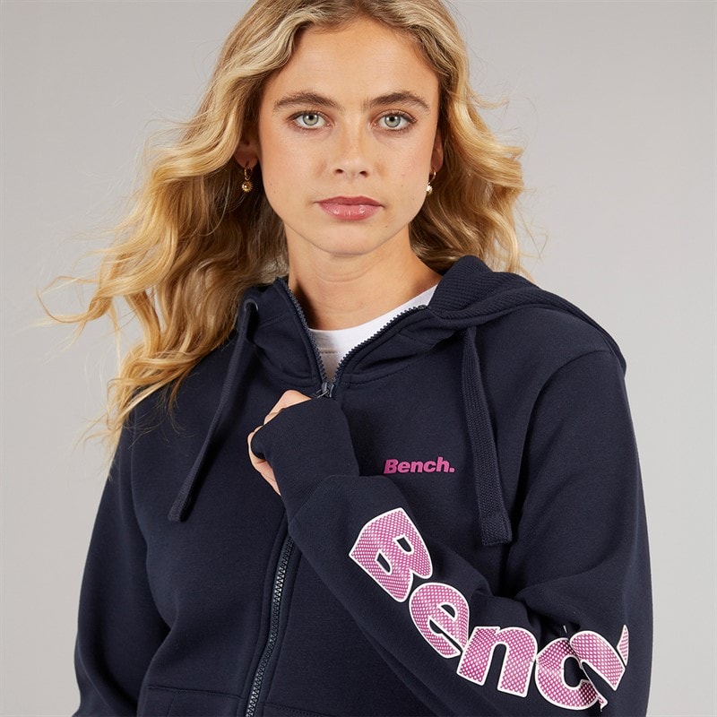 Bench Womens Darcine Zip Thru Hoodie Navy - Image 3