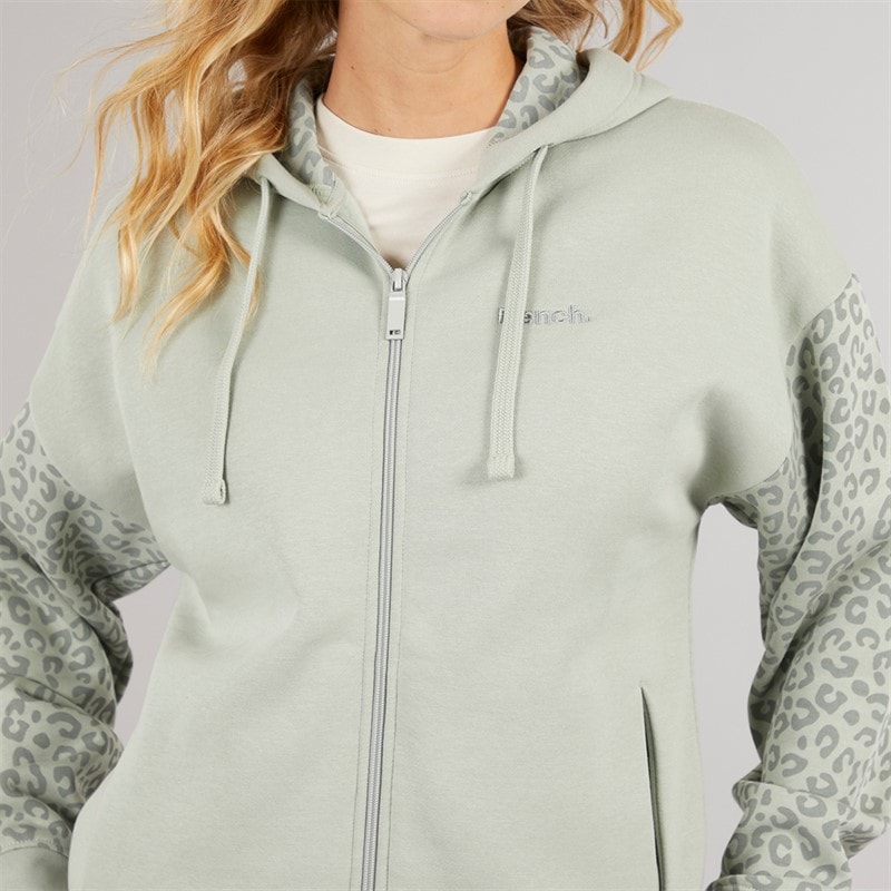 Bench Womens Liney Zip Thru Hoodie Sage - Image 3