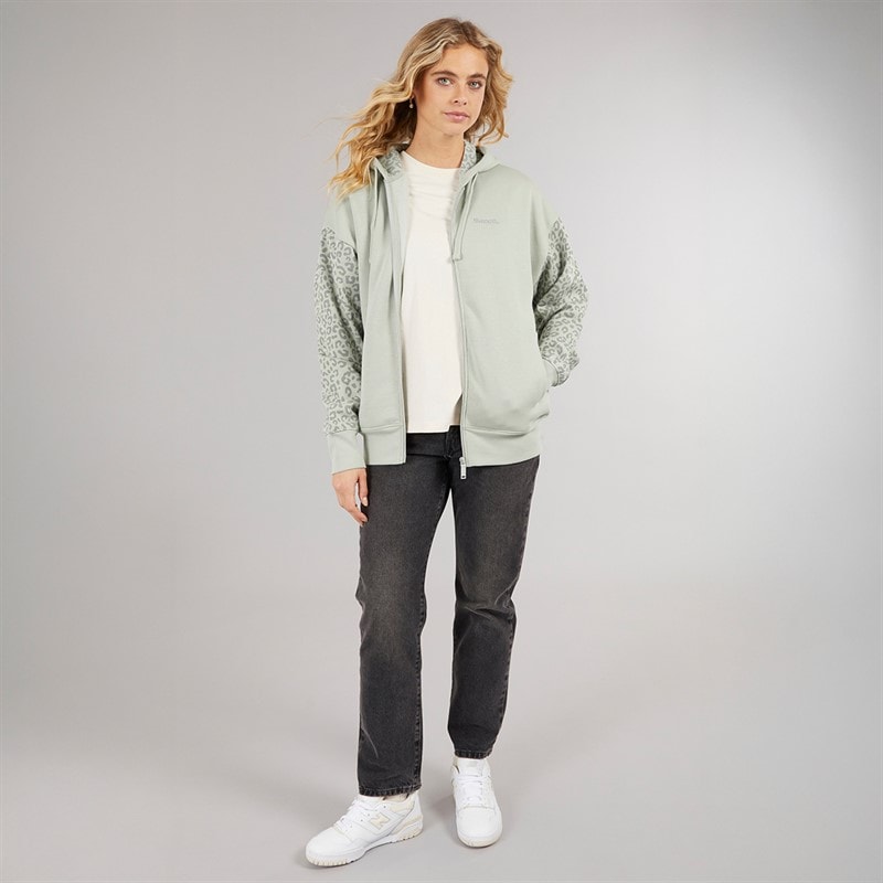 Bench Womens Liney Zip Thru Hoodie Sage - Image 4