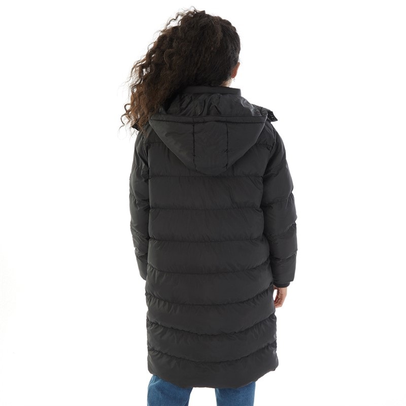 Bench Girls Eualie Long Maxi Length Coat Black - Image 2