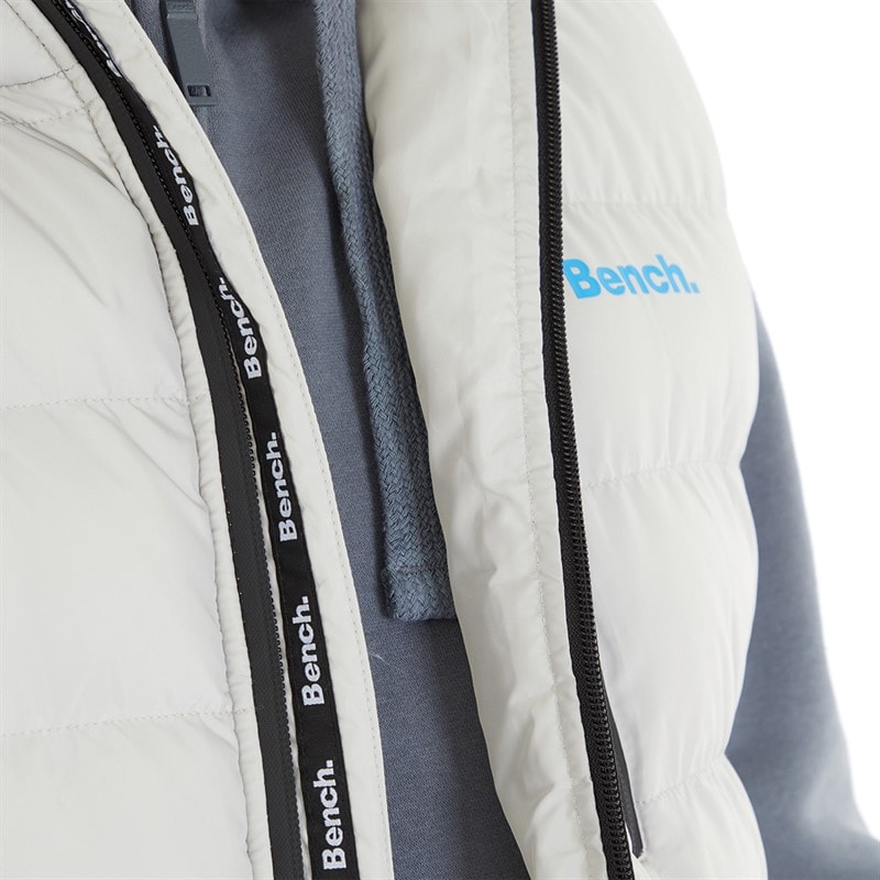 Bench Mens Galban Hooded Puffer Gilet Frost Grey - Image 3
