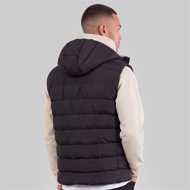 Bench Mens Galban Hooded Puffer Gilet Black - Image 2
