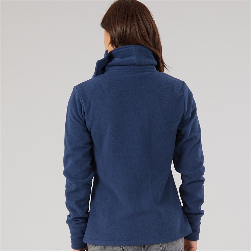 Bench Womens Funnel Microfleece Track Top Navy - Image 2