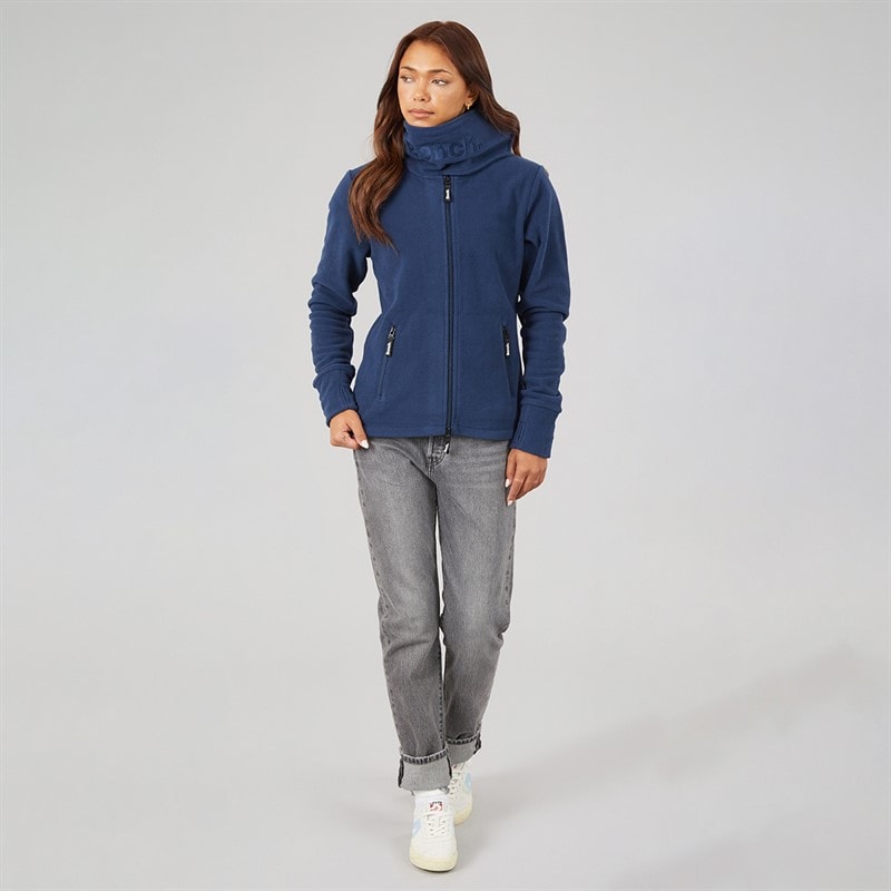 Bench Womens Funnel Microfleece Track Top Navy - Image 4