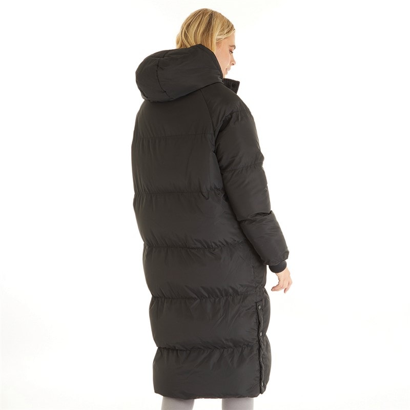 Bench Womens Dans Long Hooded Padded Coat Black - Image 2