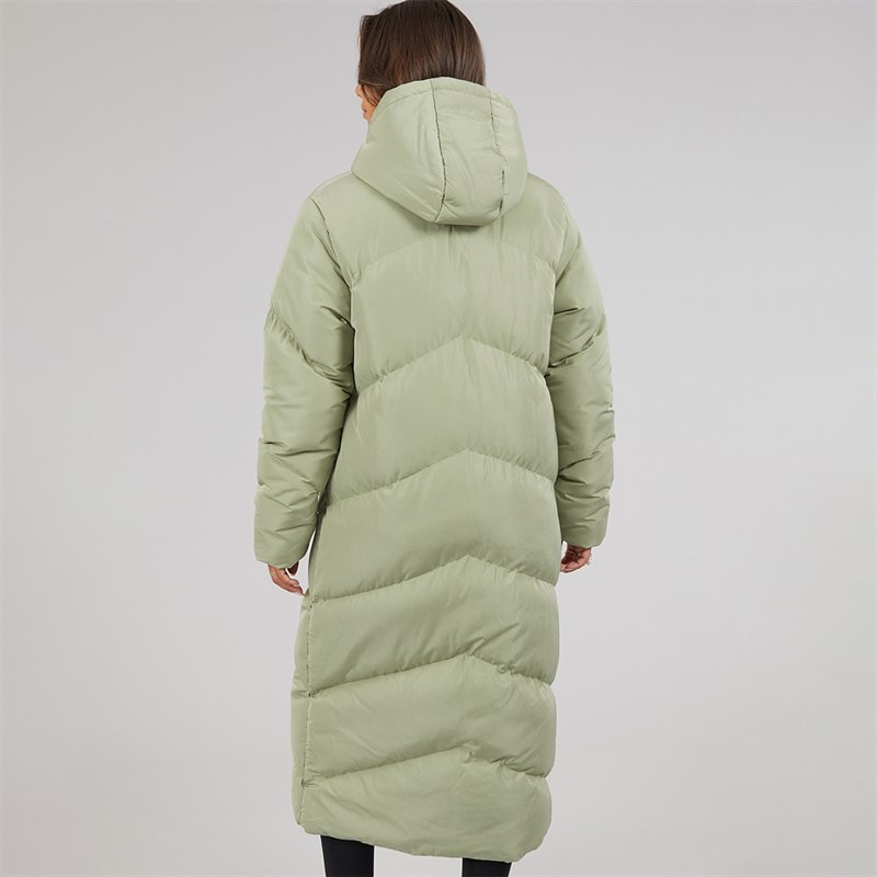 Bench Womens Eloraina Long Hooded Puffer Coat Light Khaki - Image 2