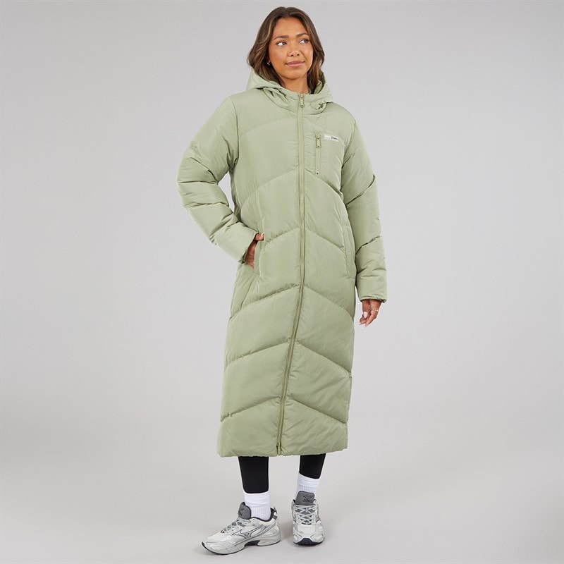 Bench Womens Eloraina Long Hooded Puffer Coat Light Khaki - Image 4