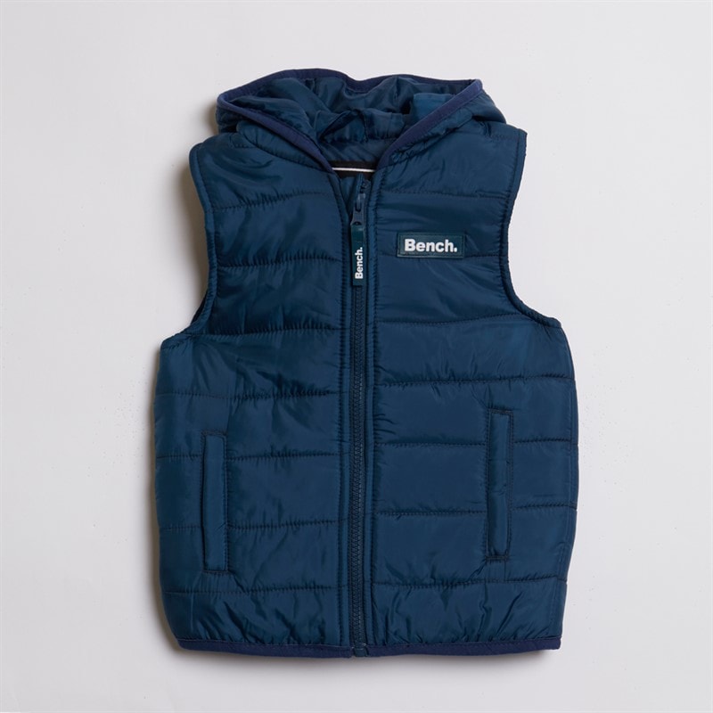 Bench Boys Puffer Gilet T-Shirt And Cargo Trousers Set White - Image 2