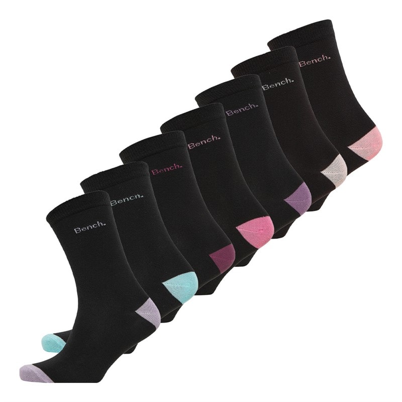 Bench Girls Naime Seven Pack Dress Socks Black