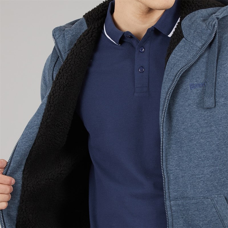 Bench Mens Baraz Hoodie Navy Marl - Image 3