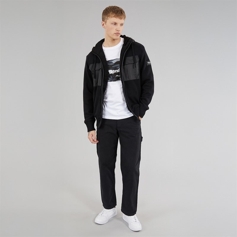 Bench Mens Minski Knitted Hoodie Black - Image 4
