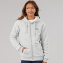 Bench Womens Mintz Teddy Lined Zip Thru Hoodie Grey Marl