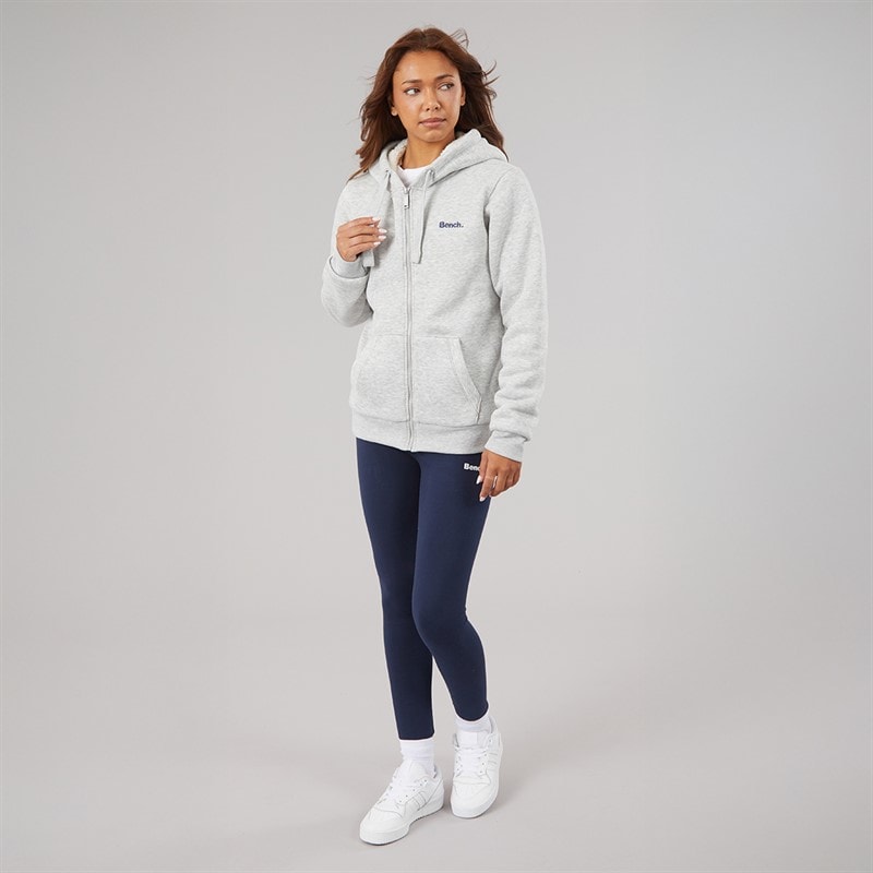 Bench Womens Mintz Teddy Lined Zip Thru Hoodie Grey Marl - Image 4