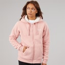 Bench Womens Mintz Teddy Lined Zip Thru Hoodie Blush