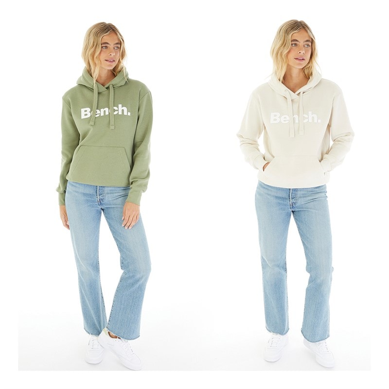 Bench Womens Leane 2 Pack Hoodies Soft Khaki/Stone Grey - Image 3
