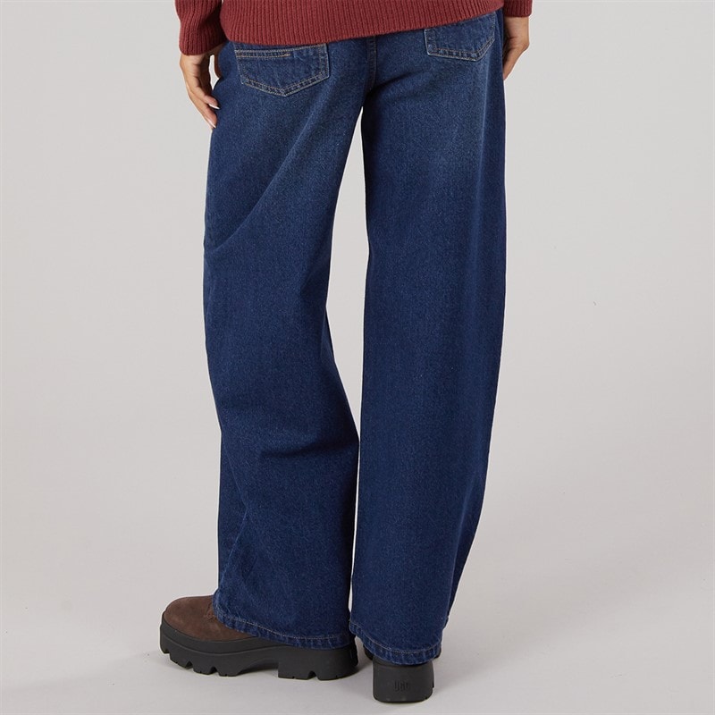 Bench Womens Maxina Wide Leg Jeans Dark Blue - Image 3