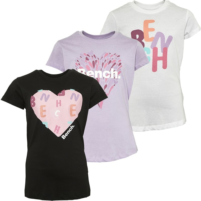 Bench Girls Pheonix Three Pack T-Shirts Assorted - Image 1