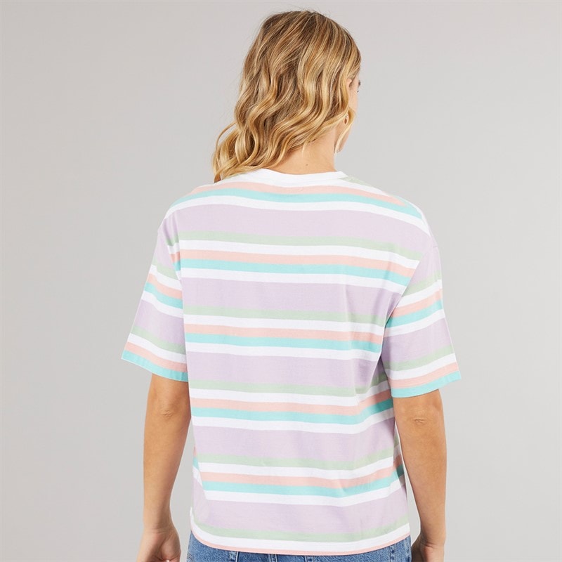 Bench Womens Sharni T-Shirt Purple Stripe - Image 2