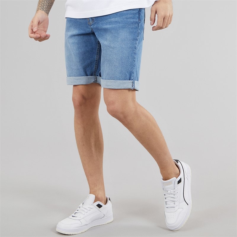 Bench Mens Vargel Denim Shorts Midwash - Image 1