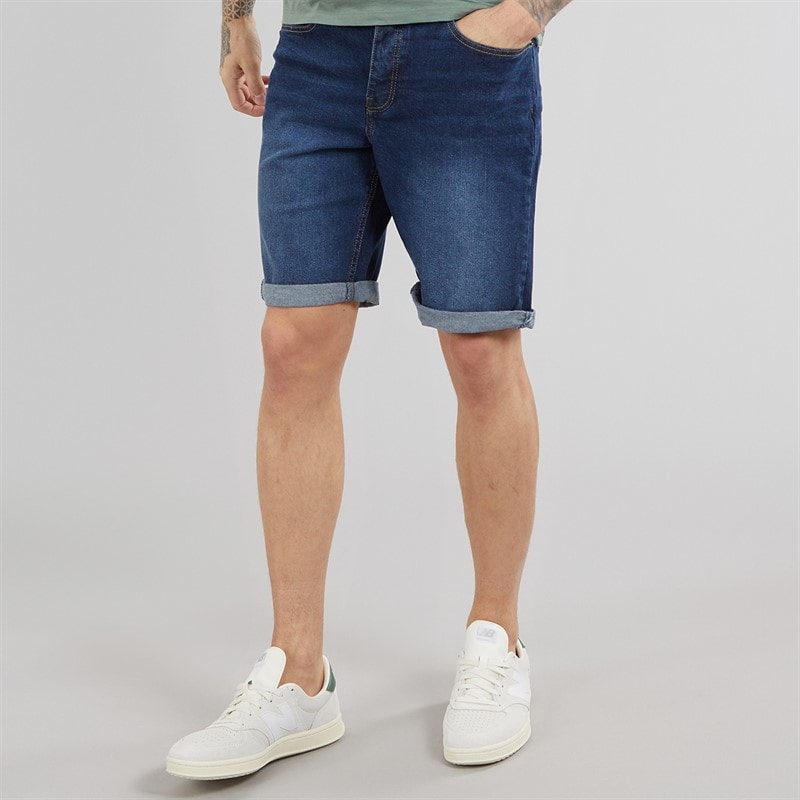 Bench Mens Vargel Denim Shorts Darkwash - Image 1