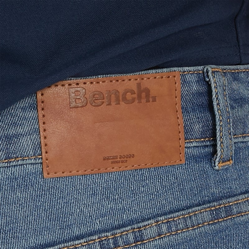 Bench Mens Stuart Straight Fit Jeans Mid Blue Wash - Image 3