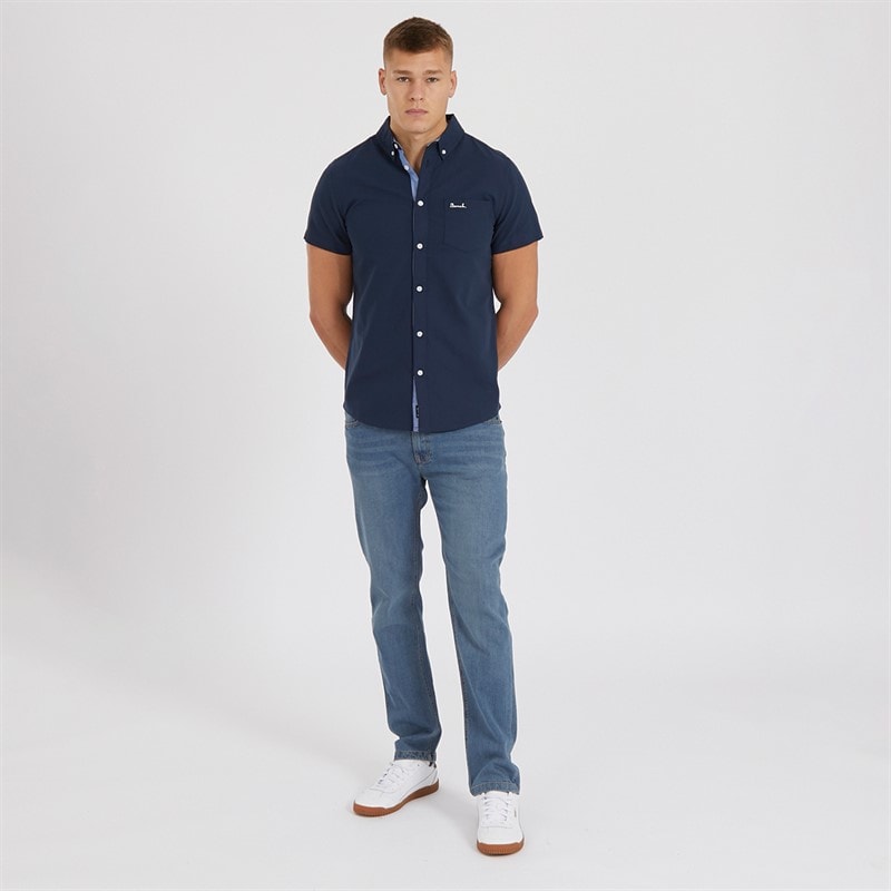 Bench Mens Stuart Straight Fit Jeans Mid Blue Wash - Image 4