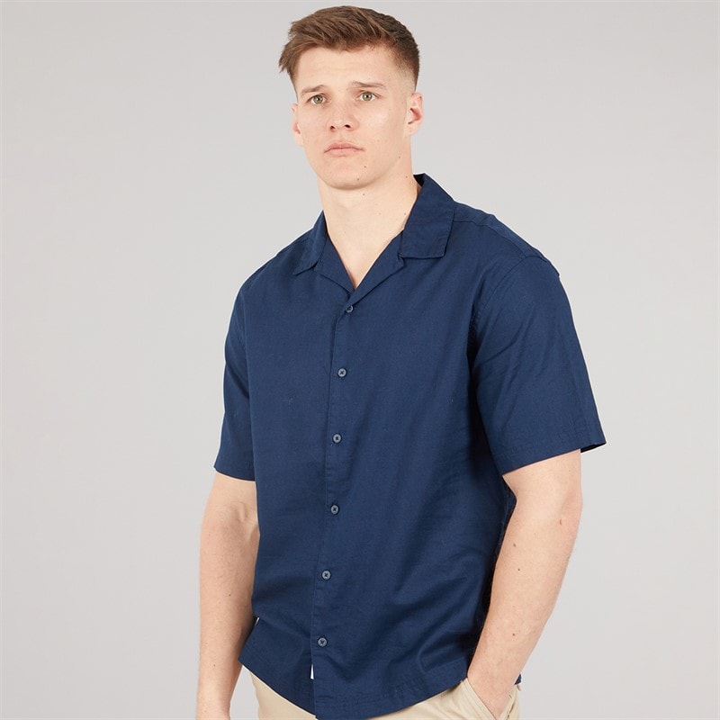Bench Mens Auxin Short Sleeve Shirt Navy