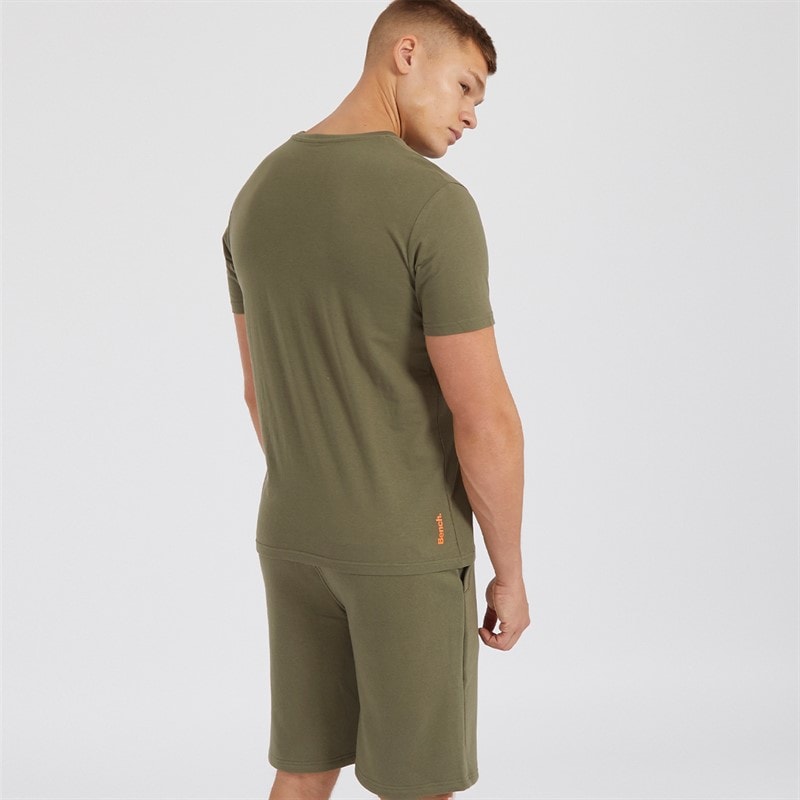 Bench Mens Gowsen T-Shirt And Shorts Co-Ord Khaki Green - Image 2