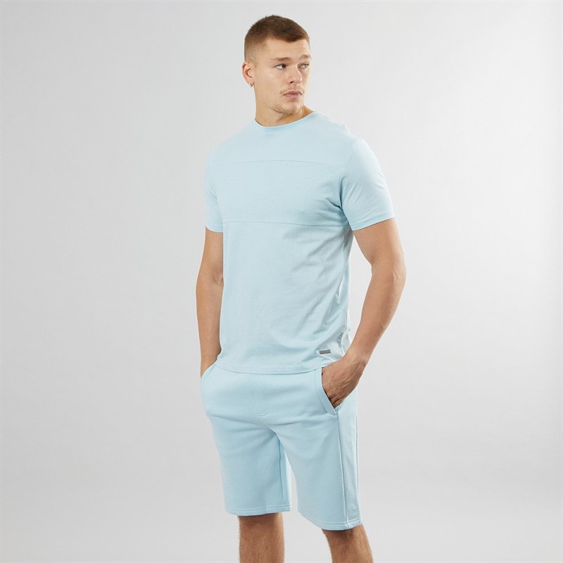 Bench Mens Beslo T-Shirt And Shorts Co-Ord Ice