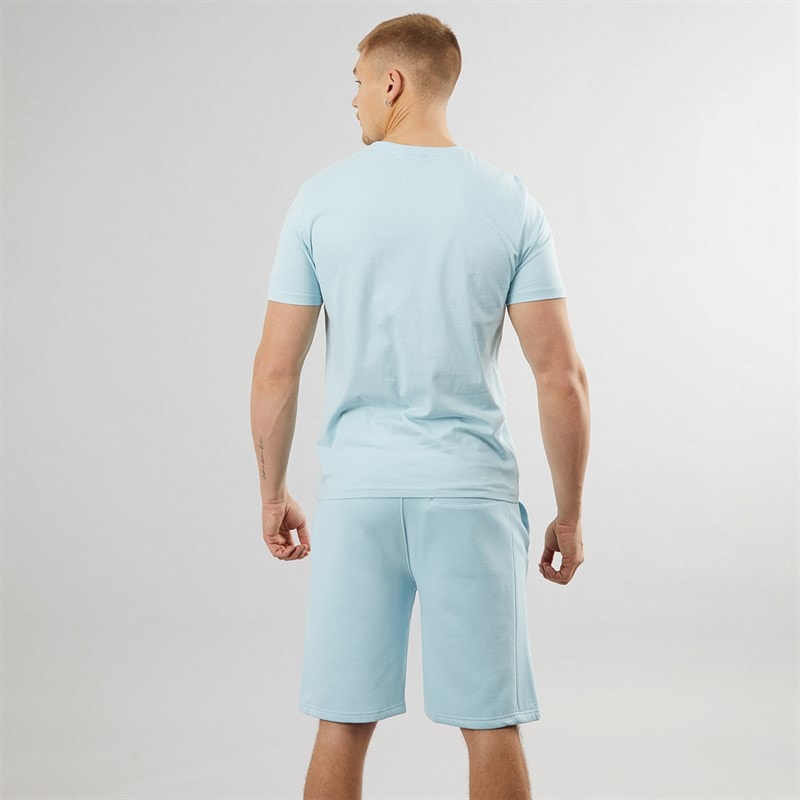Bench Mens Beslo T-Shirt And Shorts Co-Ord Ice - Image 2